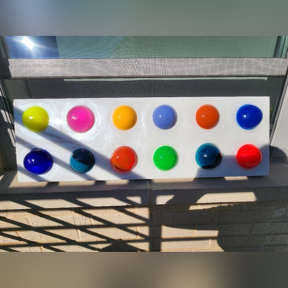 SOLD - Resin Art Bright Bold Energetic 1 of A Kind Artwork - Picture 8 of 16